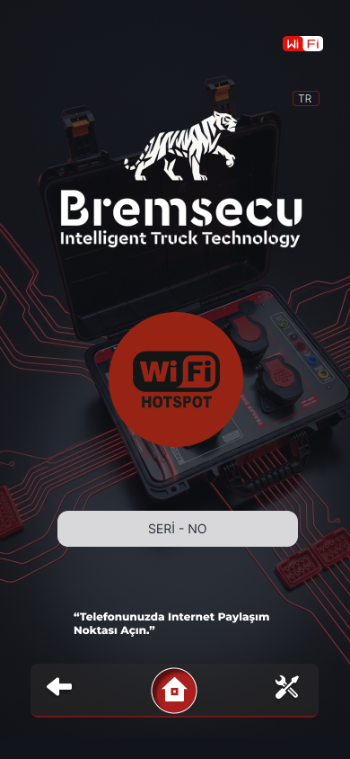 Bremsecu G1 application screen 1