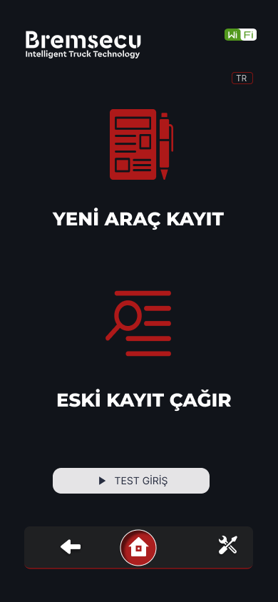 Bremsecu G1 application screen 2