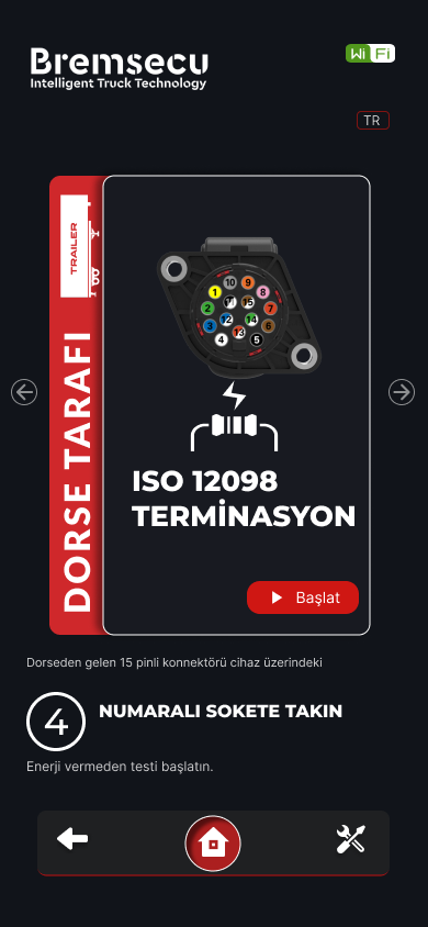 Bremsecu G1 application screen 12