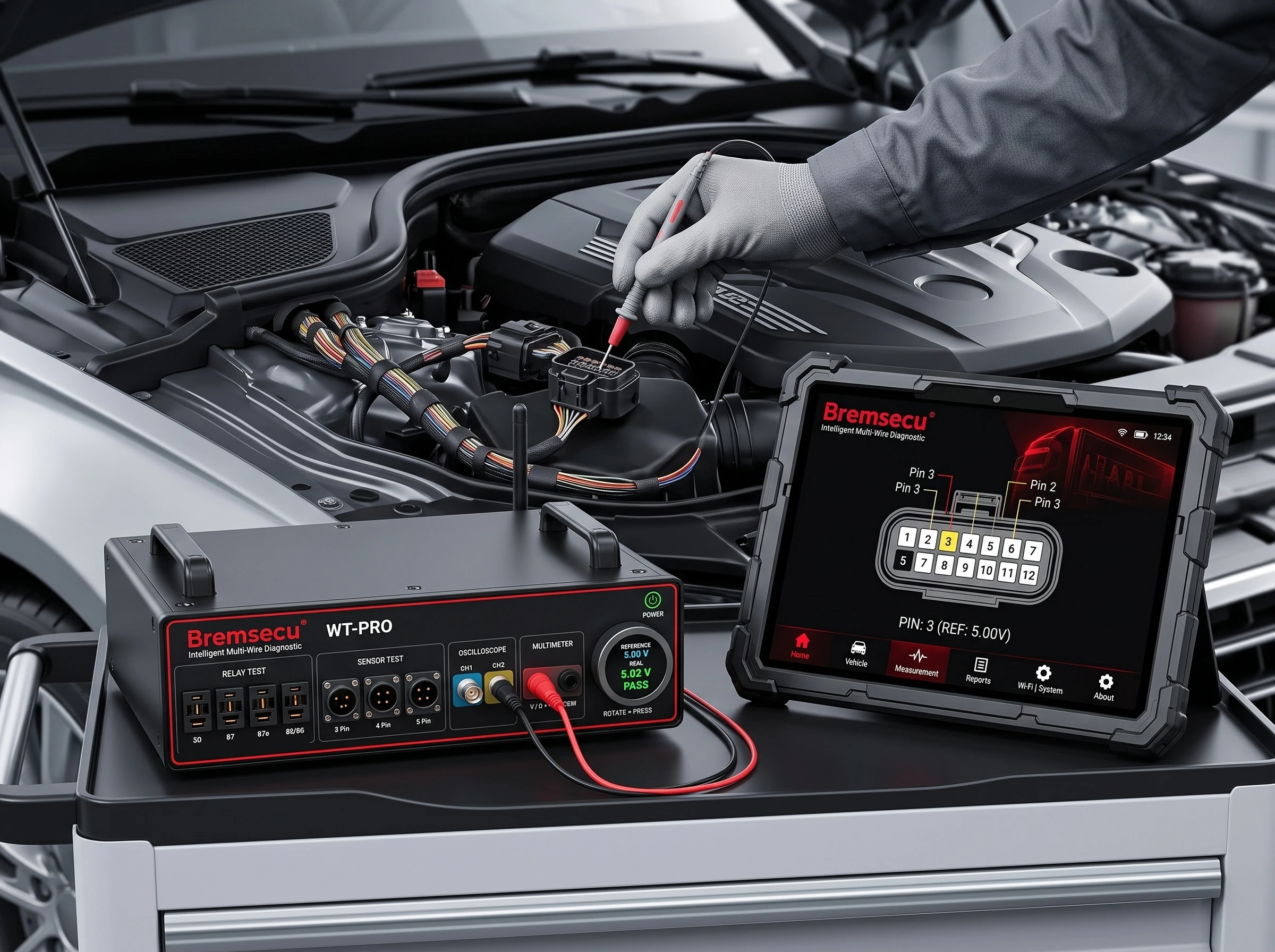 Bremsecu WT Pro measurement platform with tablet